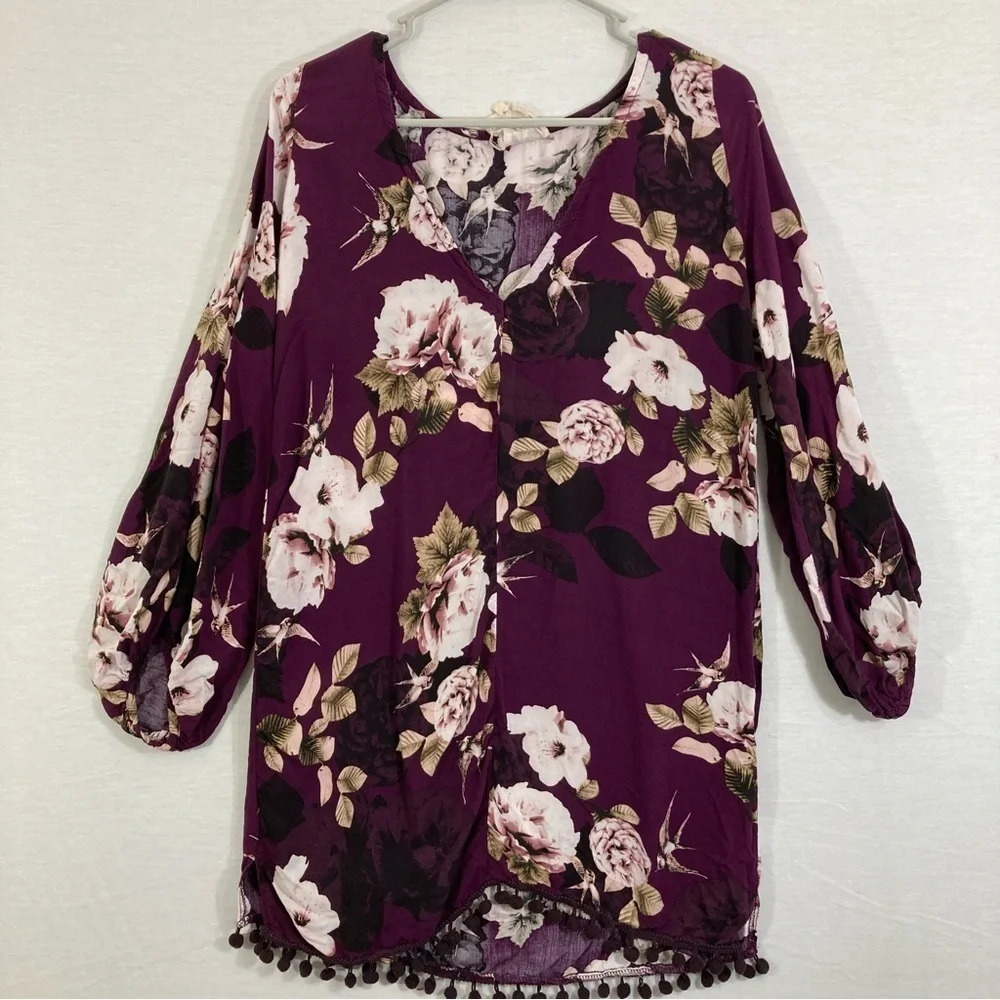 Jaase Purple Floral‎ Super Soft Casual Dress size XS